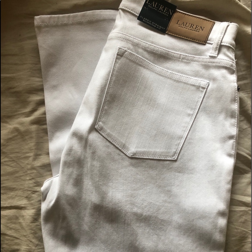 Lauren white denim jeans NWT